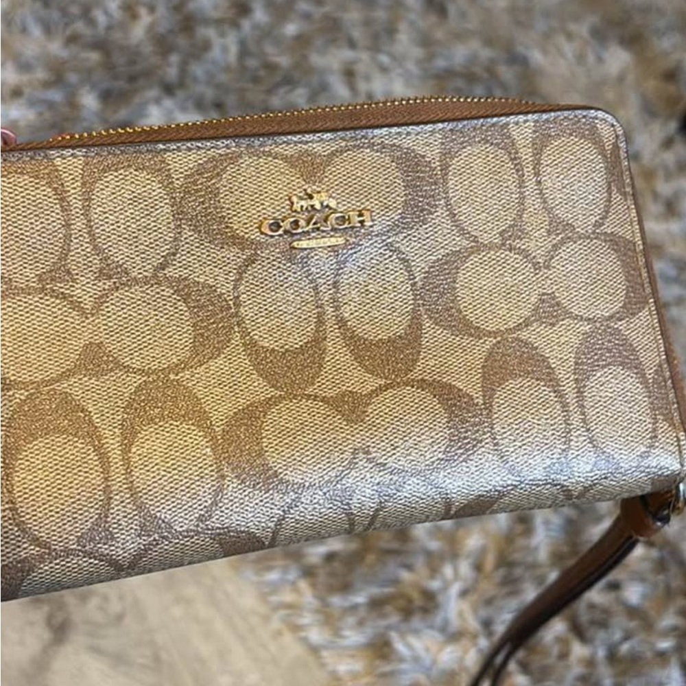 Coach Tan Signature Wristlet